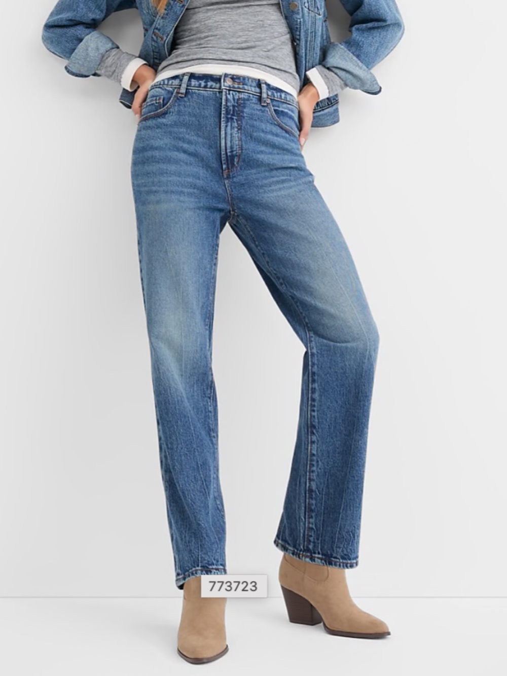 Loft Rivete High Rise Straight Jean - Picture 4 of 4